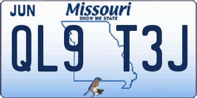 MO license plate QL9T3J
