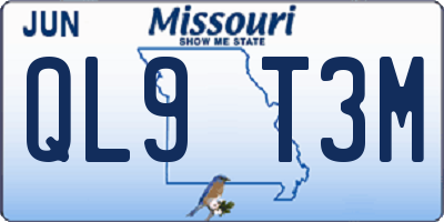 MO license plate QL9T3M
