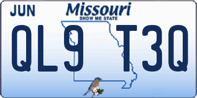MO license plate QL9T3Q
