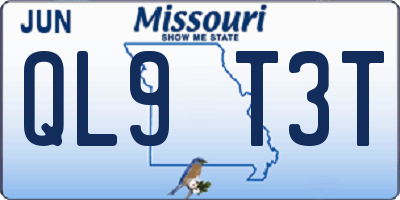 MO license plate QL9T3T