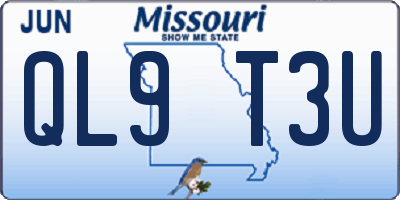 MO license plate QL9T3U