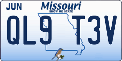 MO license plate QL9T3V