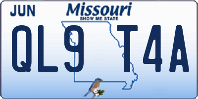 MO license plate QL9T4A