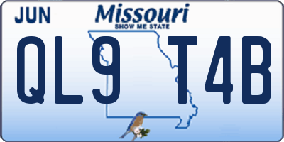 MO license plate QL9T4B