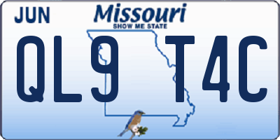 MO license plate QL9T4C