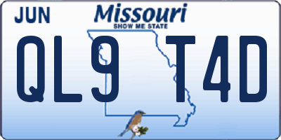 MO license plate QL9T4D