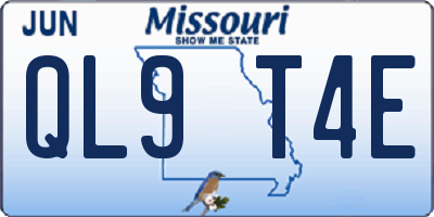 MO license plate QL9T4E