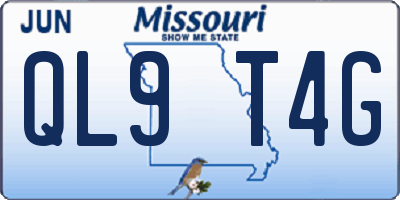 MO license plate QL9T4G