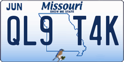 MO license plate QL9T4K