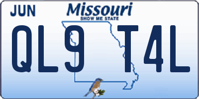 MO license plate QL9T4L