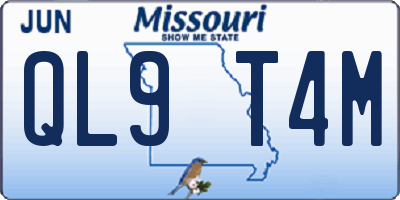 MO license plate QL9T4M
