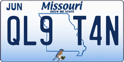 MO license plate QL9T4N