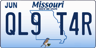 MO license plate QL9T4R