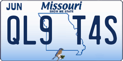 MO license plate QL9T4S