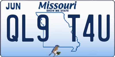 MO license plate QL9T4U