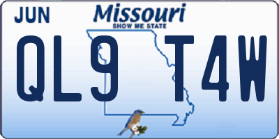 MO license plate QL9T4W