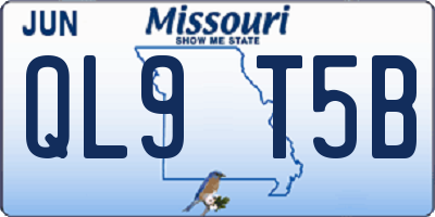 MO license plate QL9T5B
