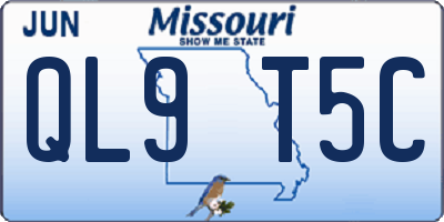 MO license plate QL9T5C