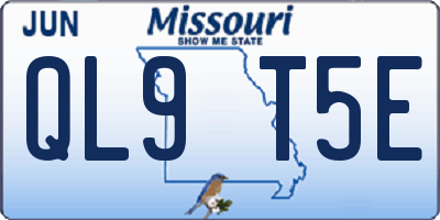 MO license plate QL9T5E