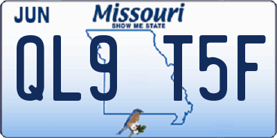 MO license plate QL9T5F