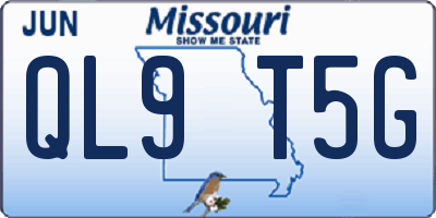 MO license plate QL9T5G