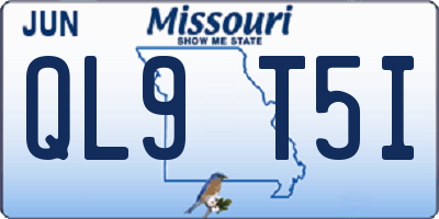MO license plate QL9T5I