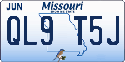 MO license plate QL9T5J