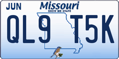 MO license plate QL9T5K