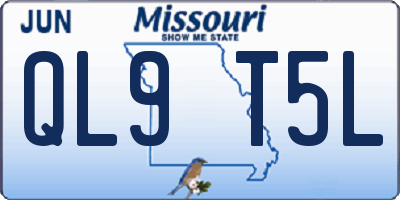 MO license plate QL9T5L