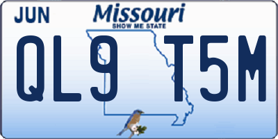 MO license plate QL9T5M
