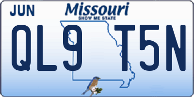 MO license plate QL9T5N
