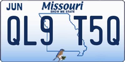 MO license plate QL9T5Q