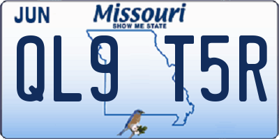 MO license plate QL9T5R
