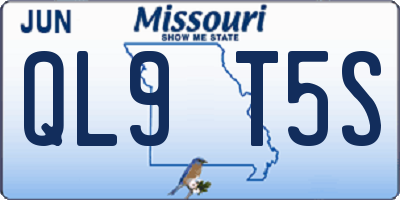 MO license plate QL9T5S