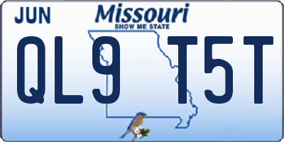 MO license plate QL9T5T