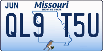 MO license plate QL9T5U