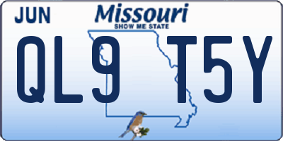 MO license plate QL9T5Y