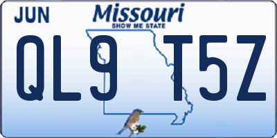 MO license plate QL9T5Z