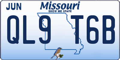 MO license plate QL9T6B