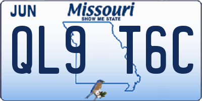 MO license plate QL9T6C
