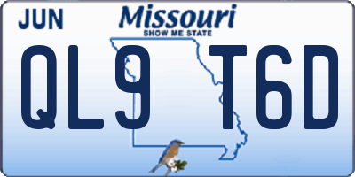 MO license plate QL9T6D