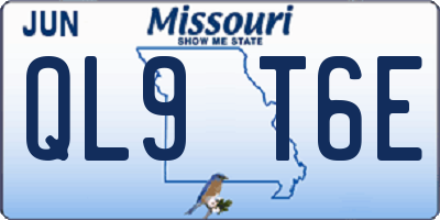 MO license plate QL9T6E