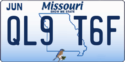 MO license plate QL9T6F