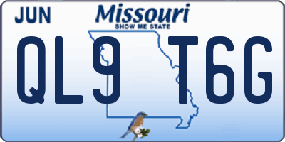 MO license plate QL9T6G