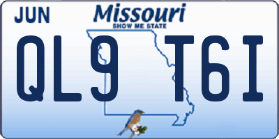 MO license plate QL9T6I