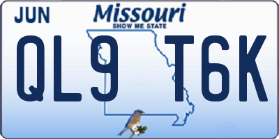 MO license plate QL9T6K