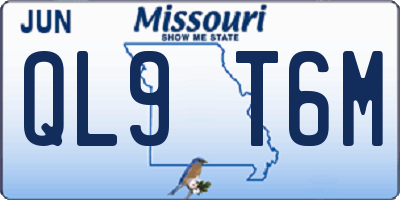 MO license plate QL9T6M