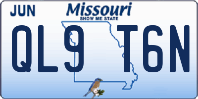 MO license plate QL9T6N