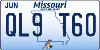 MO license plate QL9T6O