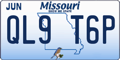 MO license plate QL9T6P